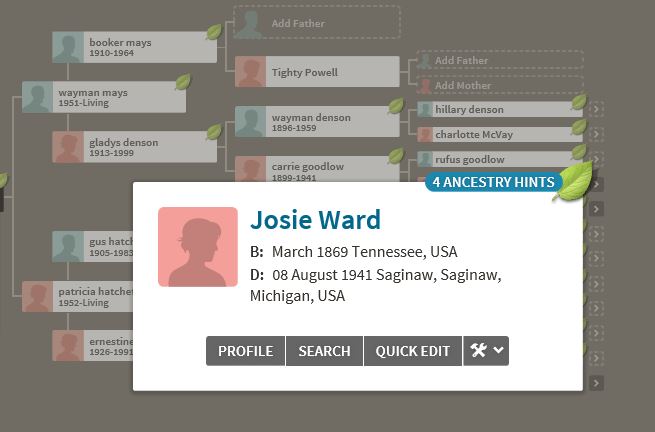 Josie Screenshot with Death Date